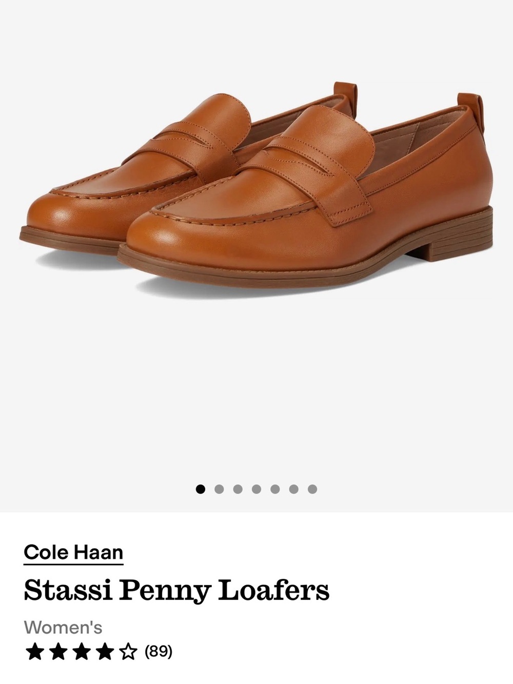 Cole Haan Stassi Penny Loafers - Tan Leather